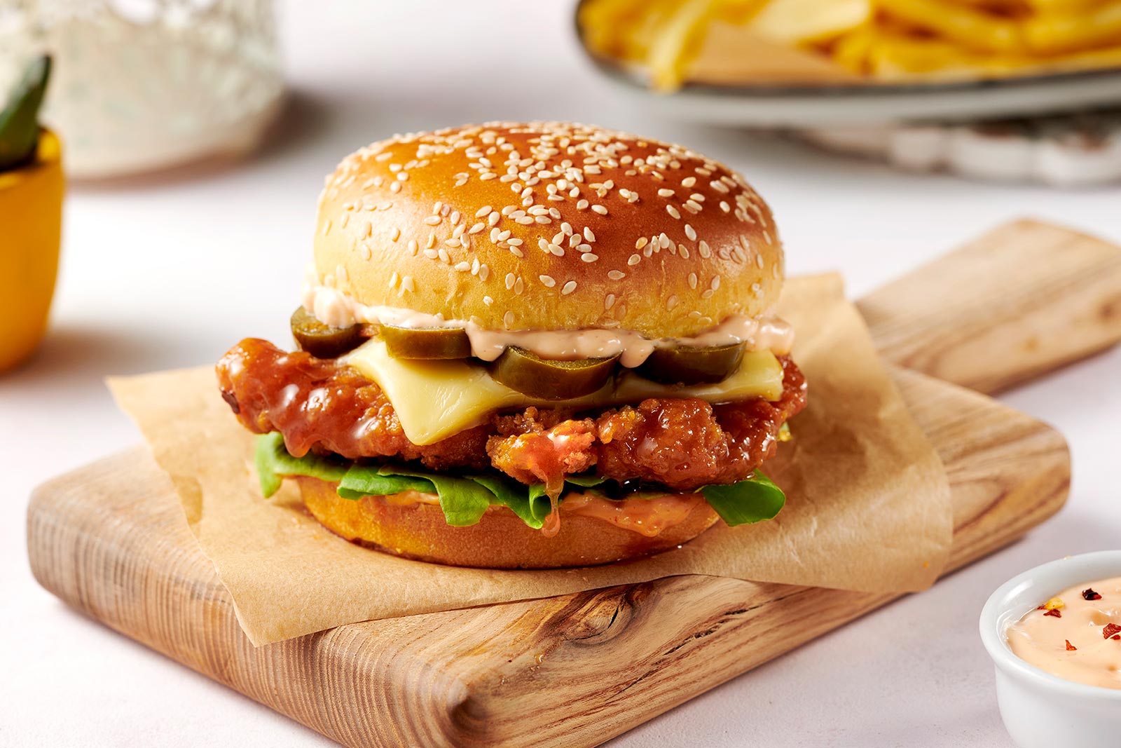 09.0 Hot Honey Chicken Burger